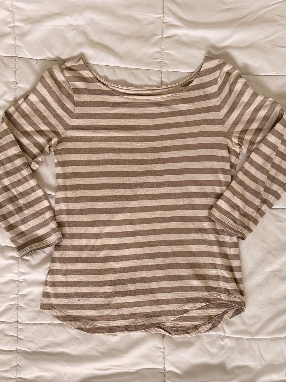 Banana Republic Boat Neck Striped 3/4 Sleeve Top